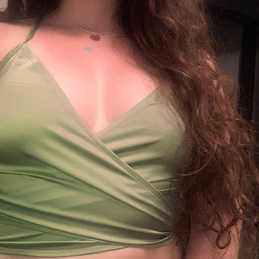 Satin wrap cropped cami